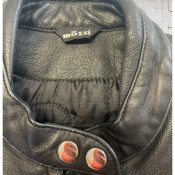 Mossi Genuine Leather Moto Bomber Jacket Sz. 10 - Picture 5 of 14